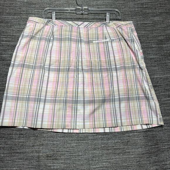 Izod Skorts Women's Size 16 Pink Plaid Golf Classix Cool FX - Picture 6 of 13